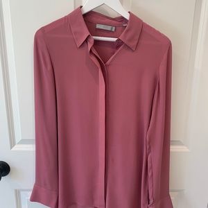 Vince Women’s 100% Silk Top, Size 10, Rose